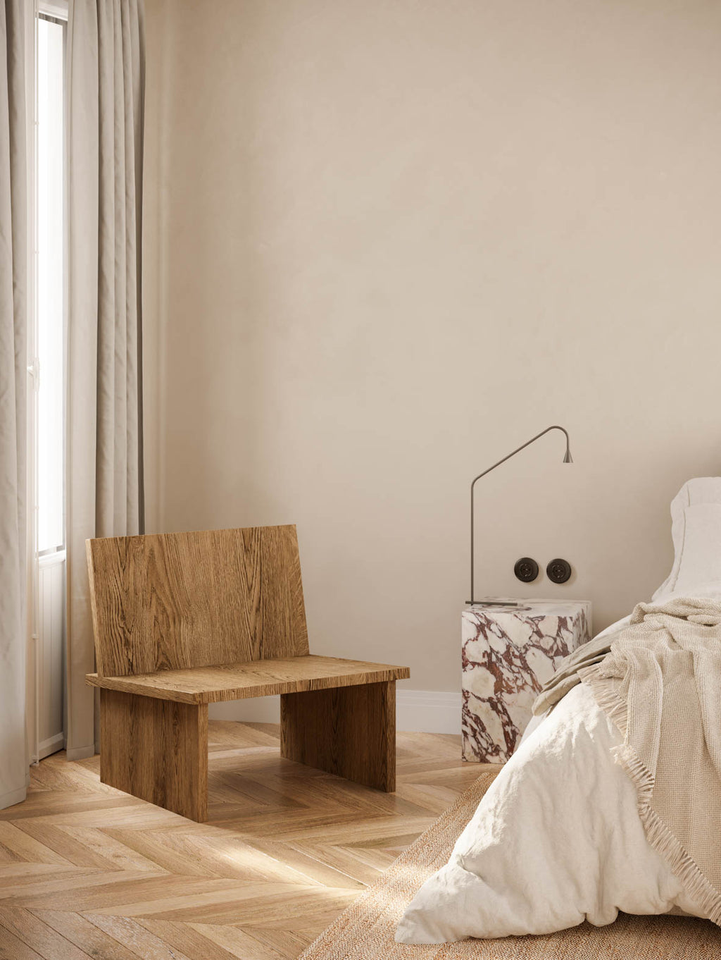 Drewniany fotel ZEBU