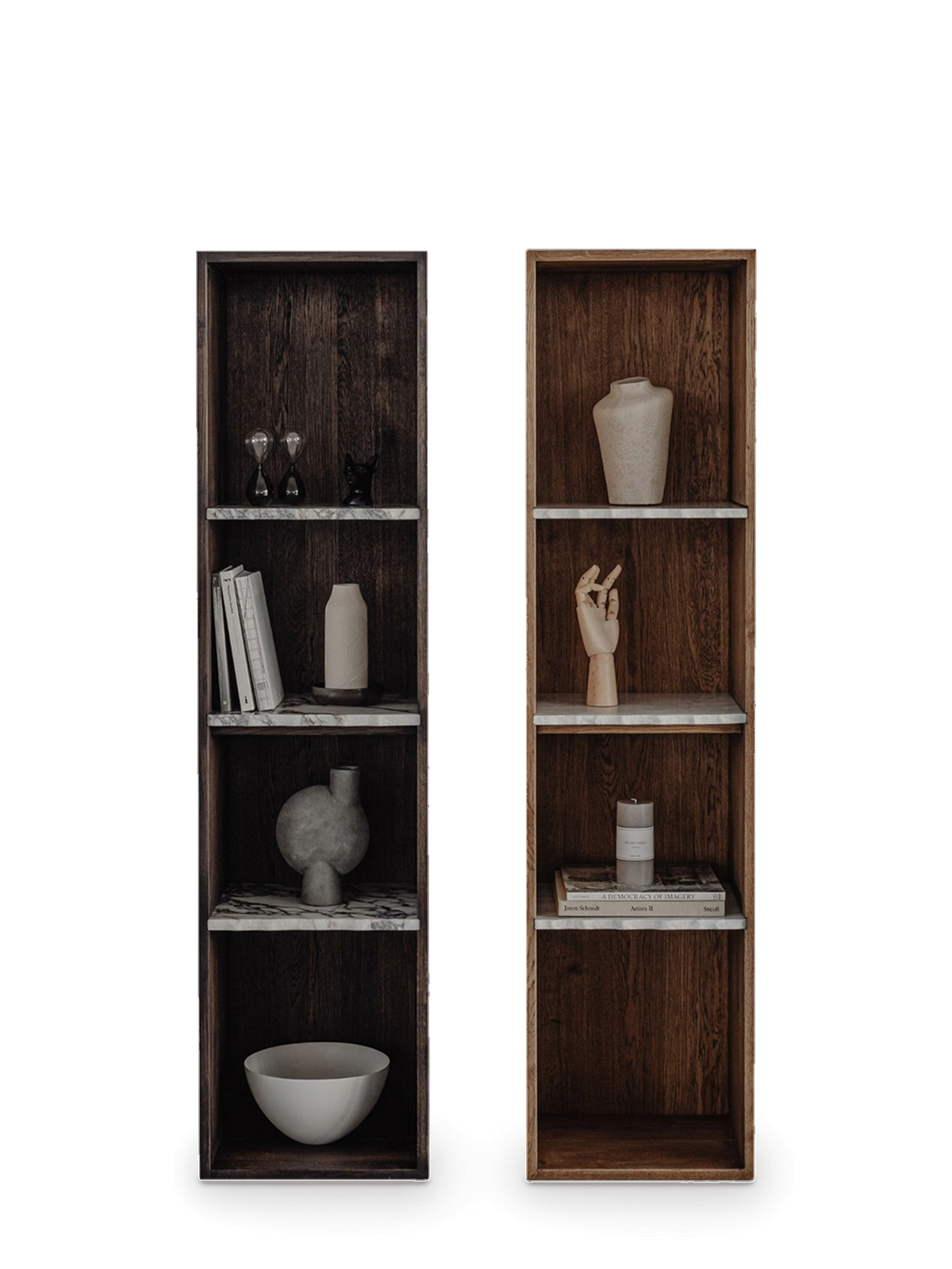 Wooden bookcase with marble shelves Zuel 